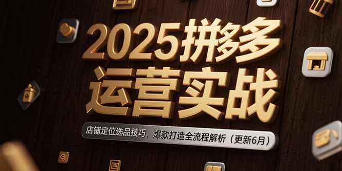 2025拼多多运营实战：店铺定位选品技巧，爆款打造全流程解析(更新6月-创薯资源