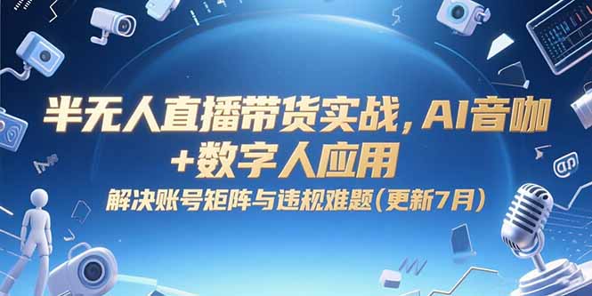 半无人直播带货实战，AI音咖+数字人应用 解决账号矩阵与违规难题(更新7月-创薯资源