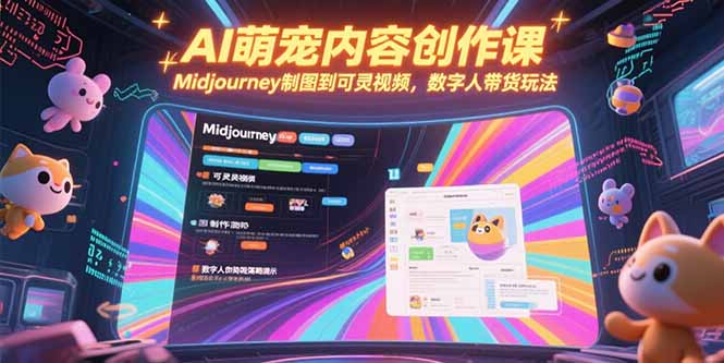AI萌宠内容创作课，Midjourney制图到可灵视频，数字人带货玩法-创薯资源