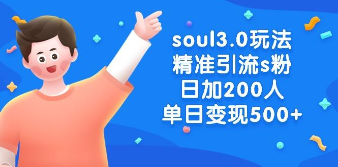 soul3.0玩法精准引流s粉，日加200人单日变现500+-创薯资源