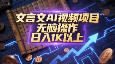文言文AI视频项目，无脑操作，日入1K以上-创薯资源