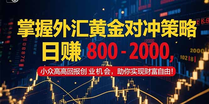 掌握外汇黄金对冲策略，日赚 800 – 2000，小众高回报创业机会，助你实…-创薯资源