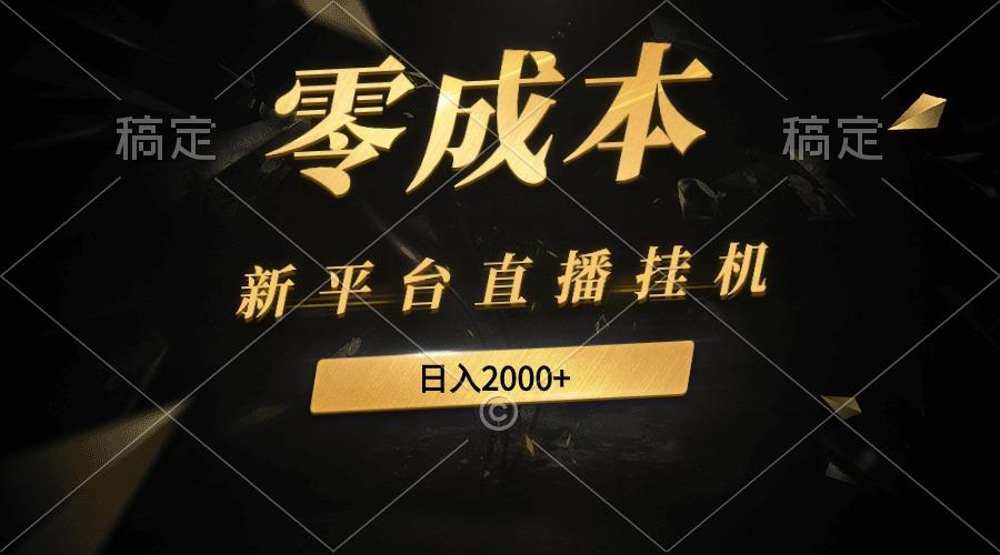 (9841期)新平台直播挂机最新玩法，0成本，不违规，日入2000+-创薯资源