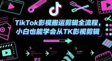 TikTok影视搬运剪辑全流程，小白也能学会从TK影视剪辑-创薯资源