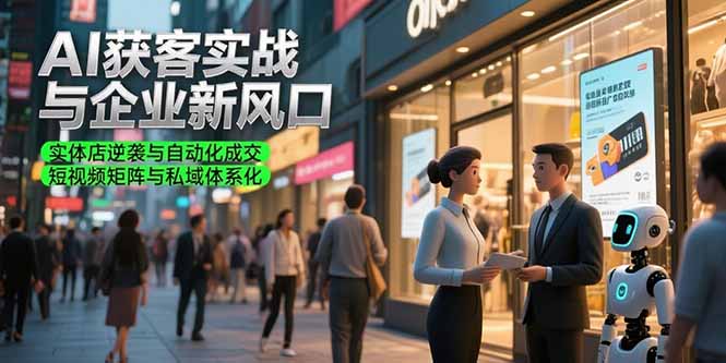 AI获客实战与企业新风口，实体店逆袭与自动化成交 短视频矩阵与私域体系化-创薯资源