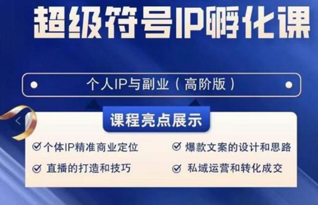 超级符号IP孵化高阶课，建立流量思维底层逻辑，打造属于自己IP（51节课）-创薯资源