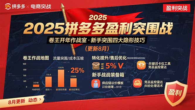 2025拼多多盈利突围战：卷王开年作战室，新手突围四大隐形技巧(更新8月-创薯资源