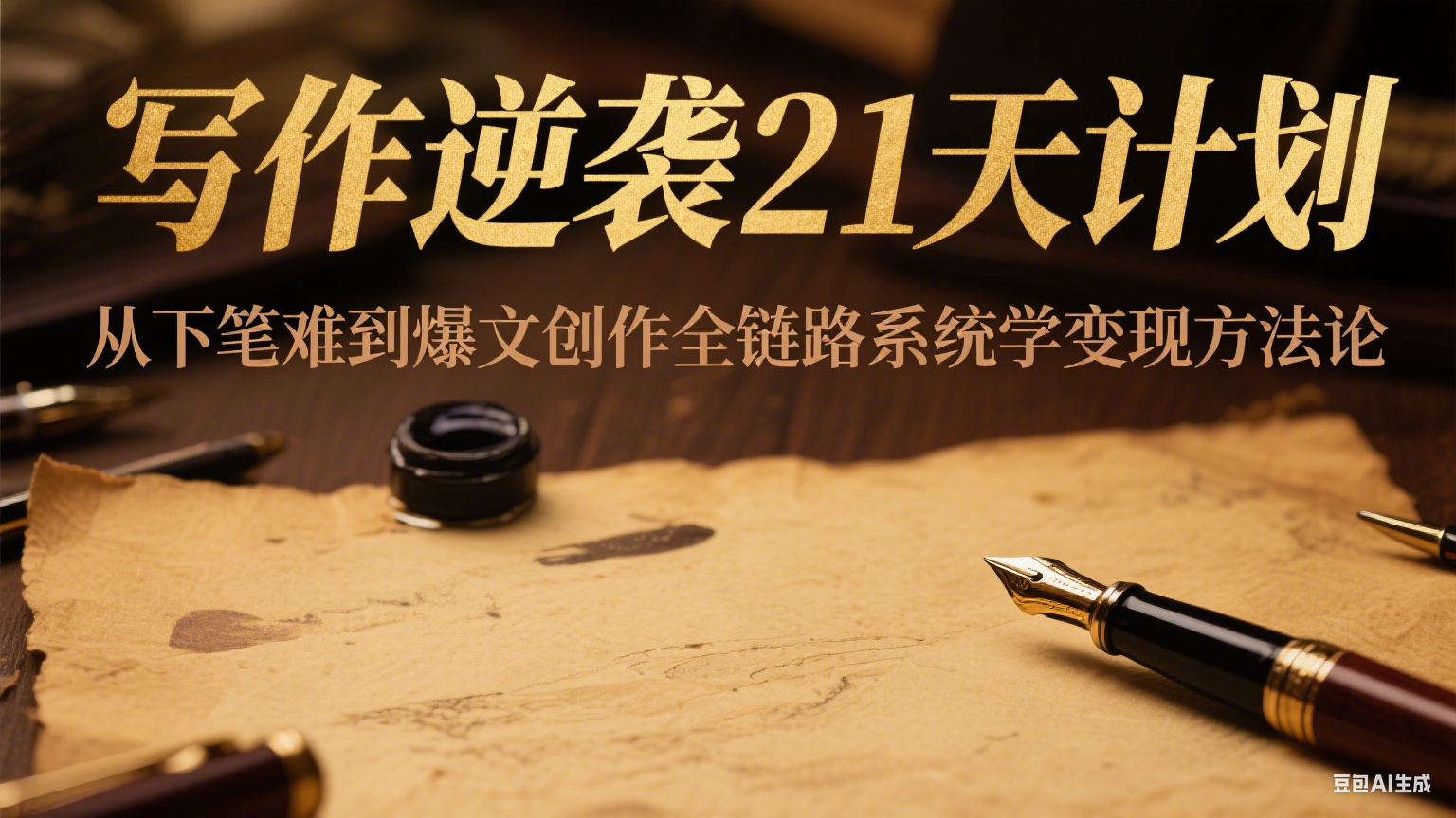 写作逆袭21天计划：从下笔难到爆文创作全链路系统学变现方法论-创薯资源