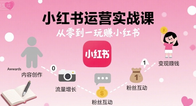 小红书运营实战课，从零到一玩賺小红书-创薯资源