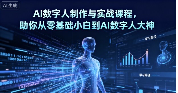 AI数字人制作与实战课程，助你从零基础小白到AI数字人大神-创薯资源