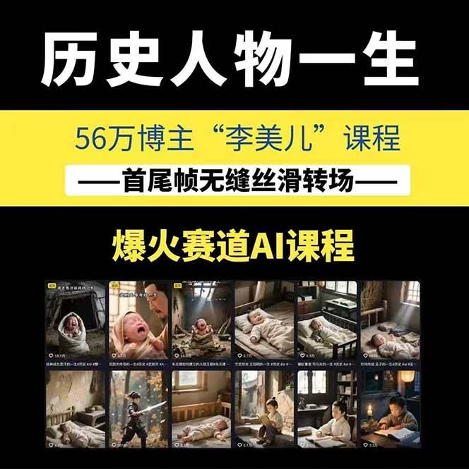 图片[1]-AI历史人物短视频创作，含IP打造、首尾帧无缝转场、智能体视频制作等核心教学内容-创薯资源