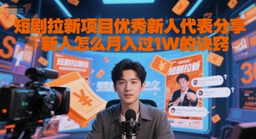 短剧拉新项目优秀新人代表分享新人怎么月入过1W的诀窍-创薯资源