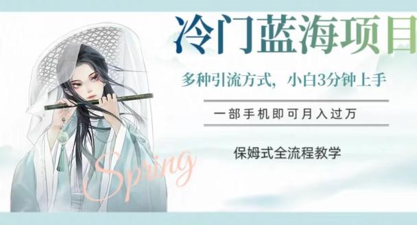 冷门蓝海项目，操作简单，小白3分钟上手，多种引流方式，保姆式全流程教学【揭秘】-创薯资源