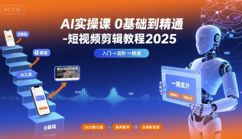 AI实操课0基础到精通-短视频剪辑教程2025-创薯资源
