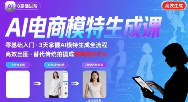 AI模特进阶课程，0基础高效生成逼真电商模特图-创薯资源