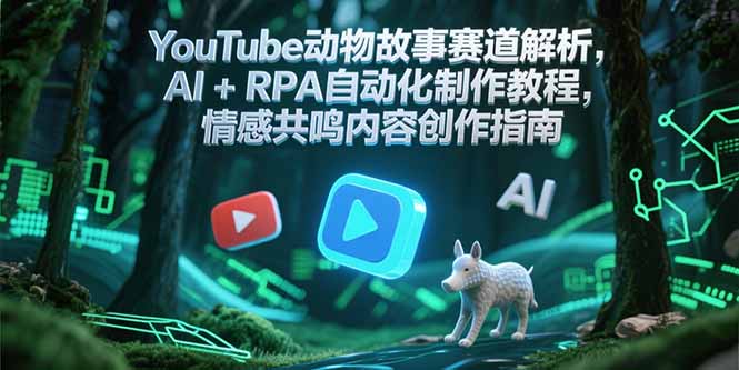 YouTube动物故事赛道解析，AI+RPA自动化制作教程，情感共鸣内容创作指南-创薯资源