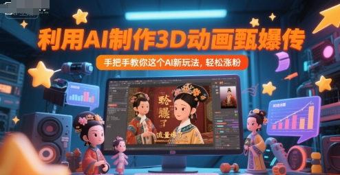 利用AI制作3D动画甄嬛传，流量爆了，手把手教你这个AI新玩法，轻松涨粉-创薯资源