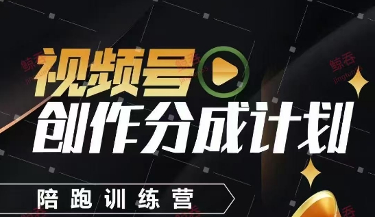视频号创作分成计划陪跑训练营，手把手教会你如何制作视频，细水长流型项目-创薯资源