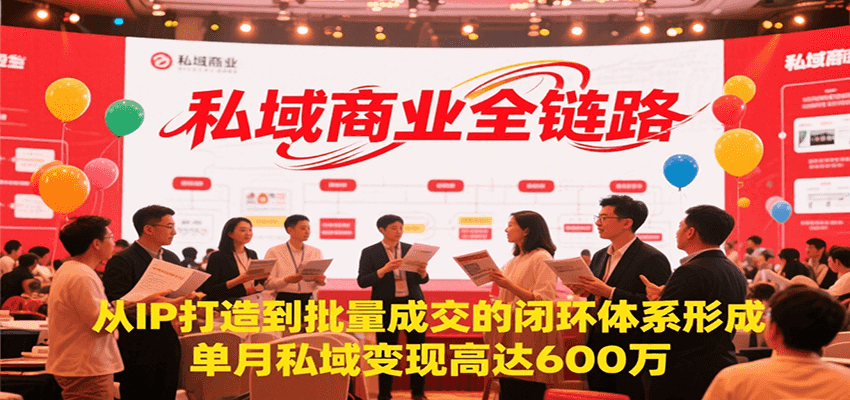 私域商业全链路，从IP打造到批量成交的闭环体系形成，单月私域变现600万-创薯资源