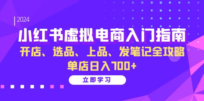 小红书虚拟电商入门指南：开店、选品、上品、发笔记全攻略 单店日入700+(更新)-创薯资源