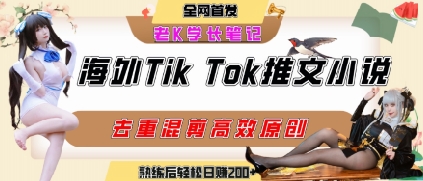 海外tiktok小说推文暴力项目，高停留率，高转化率，上手后一天搞顿饭钱不是问题-创薯资源