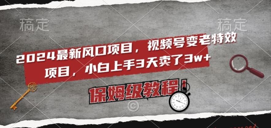 2024最新风口项目，视频号变老特效项目，电脑小白上手3天卖了3w+，保姆级教程【揭秘】-创薯资源