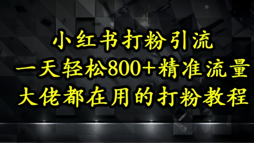 小红书打粉引流，一天轻松500+精准流量，大佬都在用的打粉教程-创薯资源