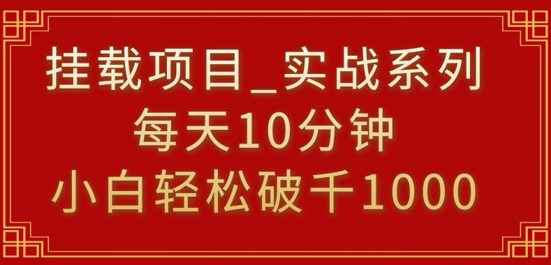 挂载项目，小白轻松破1000，每天10分钟，实战系列保姆级教程【揭秘】-创薯资源