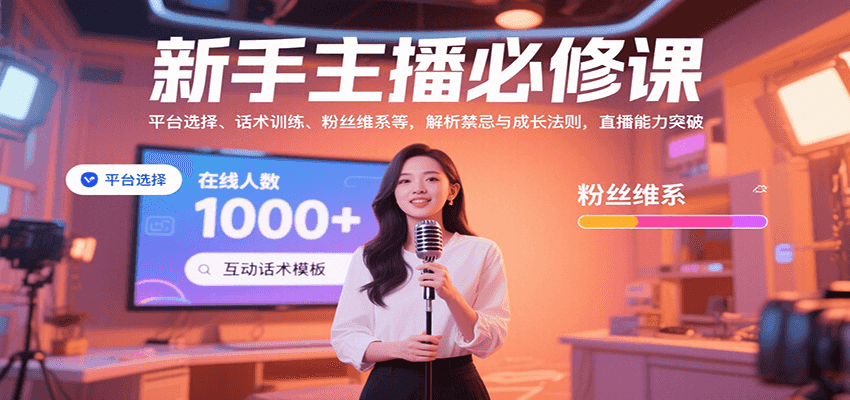 新手主播必修课：平台选择、话术训练、粉丝维系等，解析禁忌与成长法则，突破直播能力-创薯资源