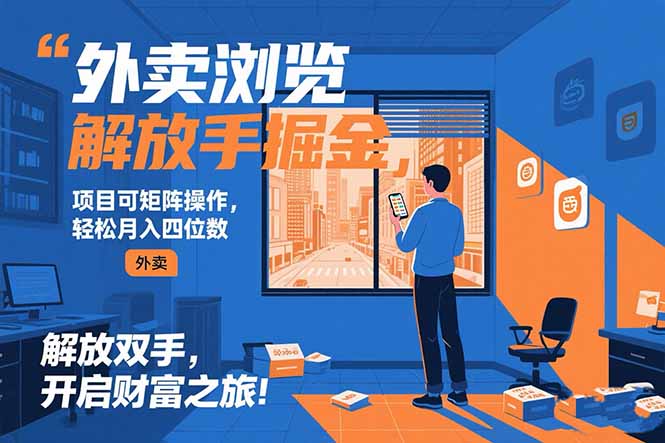 外卖浏览掘金项目 可矩阵操作 轻松日入500+-创薯资源