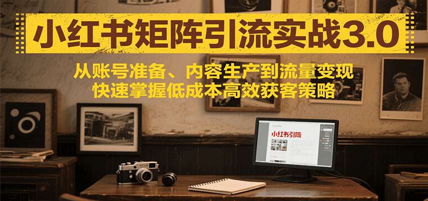 小红书矩阵引流3.0，从账号准备、内容生产到流量变现，快速掌握低成本高效获客策略-创薯资源