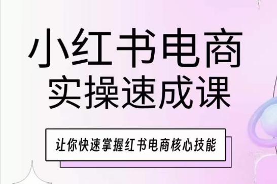 小红书电商实操速成课，让你快速掌握红书电商核心技能-创薯资源