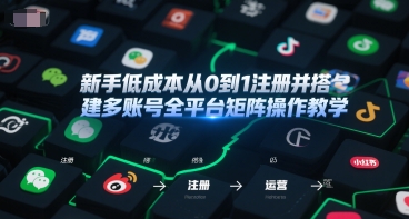 新手低成本从0到1注册并搭建多账号全平台矩阵操作教学，手机号-邮箱-IP-工具-创薯资源