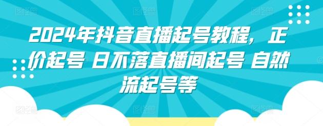 2024年抖音直播起号教程，正价起号 日不落直播间起号 自然流起号等-创薯资源