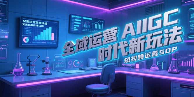 全域运营AIGC时代新玩法，文案封面设计公式，短视频运营SOP-创薯资源