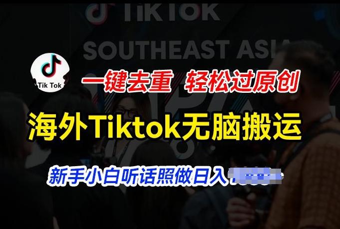 海外Tiktok短视频无脑搬运，一键去重轻松过原创，新手小白听话照做日入几张【揭秘】-创薯资源