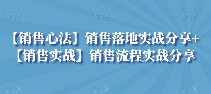 【销售心法】销售落地实战分享+【销售实战】销售流程实战分享-创薯资源
