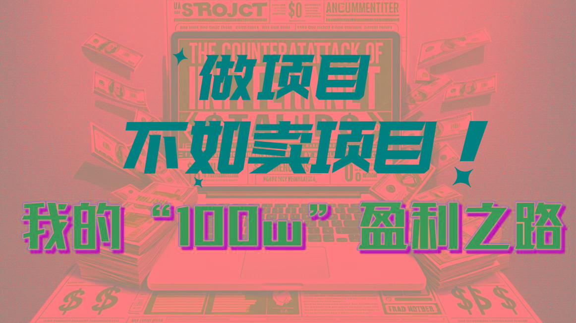 为什么做项目不如卖项目？我的100W+盈利之路-创薯资源