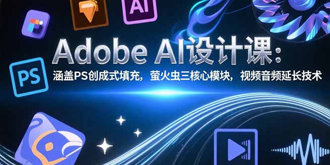 Adobe AI设计课：涵盖PS创成式填充，萤火虫三核心模块，视频音频延长技术-创薯资源