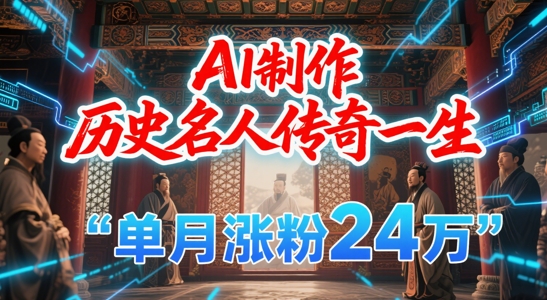 暴力起号！用AI制作历史名人传奇一生，单月涨粉24W，涨粉+变现赛道黑马来了-创薯资源