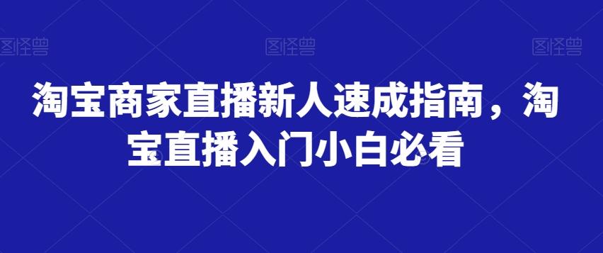 淘宝商家直播新人速成指南，淘宝直播入门小白必看-创薯资源