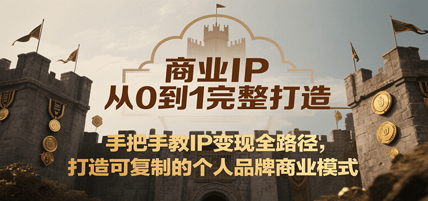 商业IP从0到1完整打造，手把手教IP变现全路径，打造可复制的个人品牌商业模式-创薯资源