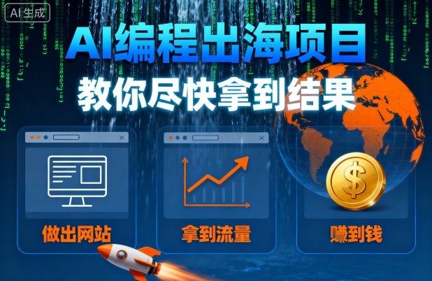 AI编程出海项目，教你尽快拿到结果-做出网站、拿到流量、賺到钱-创薯资源