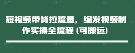 短视频带货拉流量，编发视频制作实操全流程(可搬运)-创薯资源