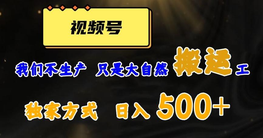 视频号轻松搬运日赚500+，一个1分钟1条原创视频【揭秘】-创薯资源