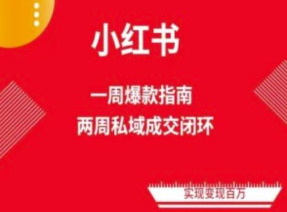 爆款小红书免费流量体系课程(两周变现)，小红书电商教程-创薯资源