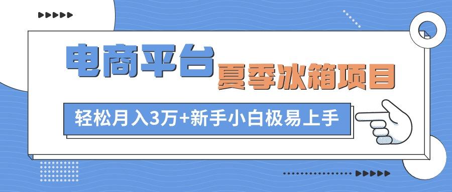电商平台夏季冰箱项目，轻松月入3万+，新手小白极易上手-创薯资源