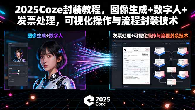 2025Coze封装教程，图像生成+数字人+发票处理，可视化操作与流程封装技术-创薯资源
