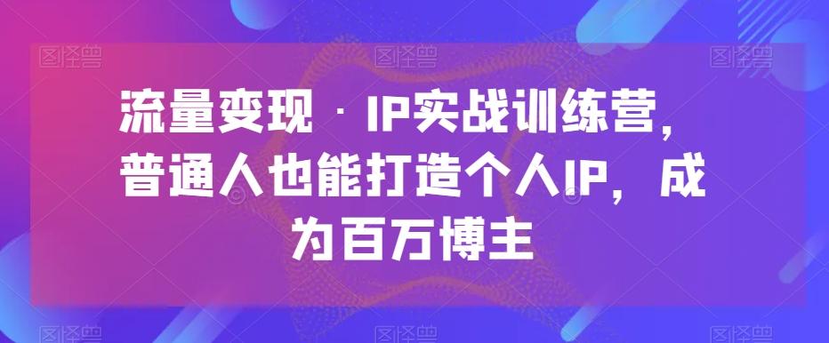 流量变现·IP实战训练营，普通人也能打造个人IP，成为百万博主-创薯资源