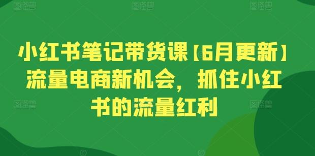小红书笔记带货课【6月更新】流量电商新机会，抓住小红书的流量红利-创薯资源